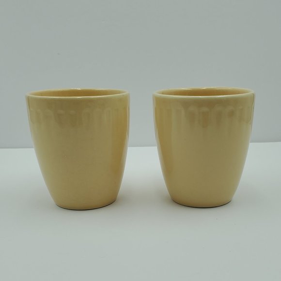 Sango Contempo Cream Mugs 4627 Yellowish Beige Embossed Cups - Picture 2 of 7